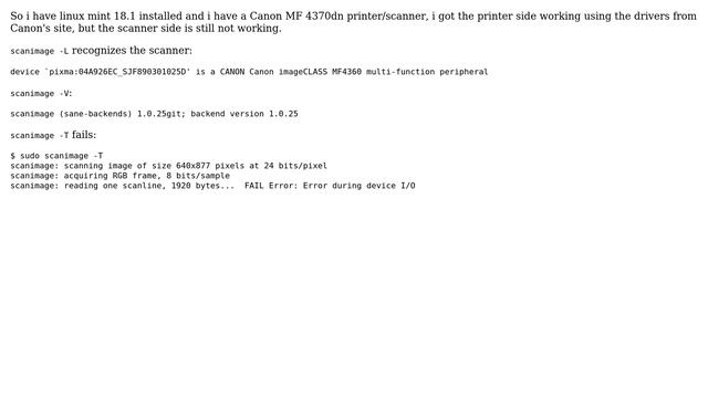 Unix & Linux: Linux Mint - Cannot get Canon MF4370dn scanner to work (2 Solutions!!) смотреть онлайн