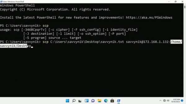 SCP - Transfer Files using SSH Command Line on Windows 11