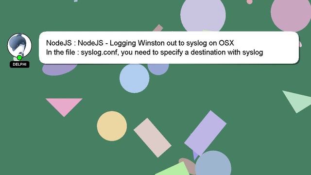 NodeJS : NodeJS - Logging Winston out to syslog on OSX смотреть онлайн