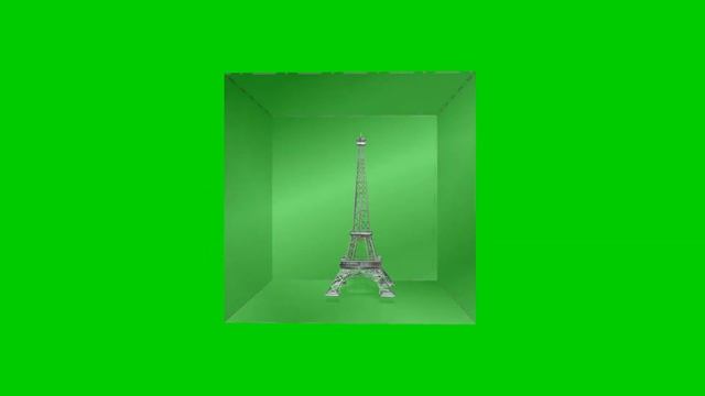 Куб 3D с Эйфелевой башней внутри (хромакей) смотреть онлайн