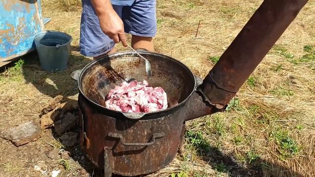 КУЫРДАК НА КИЗЯКЕ I MEAT COOKED ON MANURE I Готовлю на ДЖАЙЛЯУ I БАРАНИНА смотреть онлайн