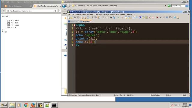 8 Belajar PHP Pemula # Arrays Key & Value смотреть онлайн