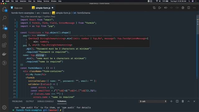 React Formik with Yup Validation #08 смотреть онлайн