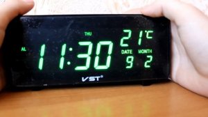 Обзор настольных часов VST-763W (настройка).