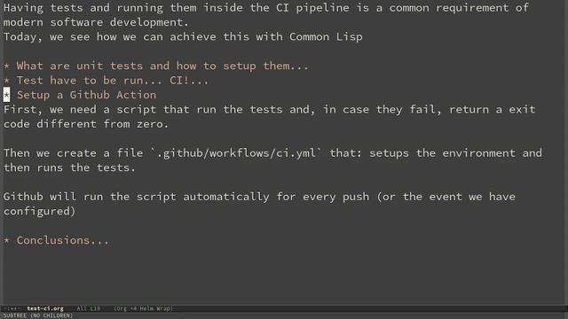 Unit Tests and CI with Common Lisp and Github Actions смотреть онлайн