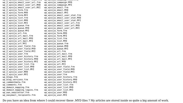 Ubuntu: wordpress mysql physical files .MYD not in /var/lib/mysql/dbname смотреть онлайн