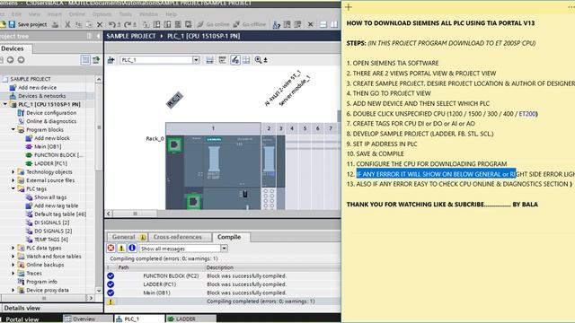 SIEMENS ET200SP PLC Program Downloading Using TIA PORTAL Tutorial 1 смотреть онлайн