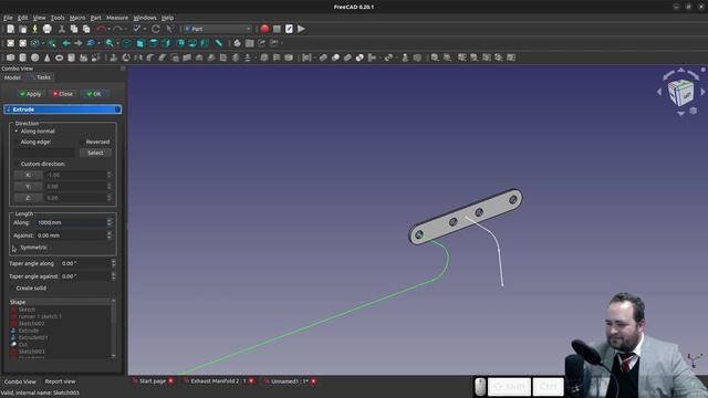FreeCAD- Make Header/Manifold with Complex 3D Sweeps!|JOKO ENGINEERING| смотреть онлайн