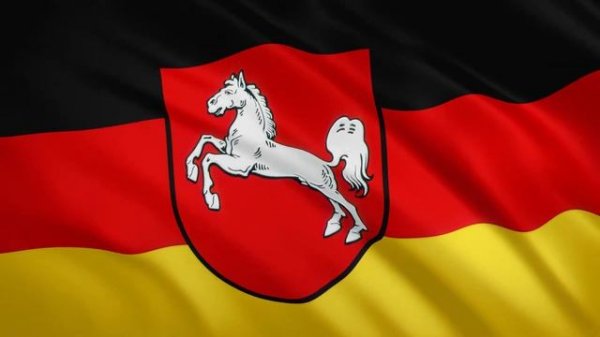 Land Niedersachsen (Lower Saxony) (Waving Flag) / Нижняя Саксония. Развевающийся флаг
