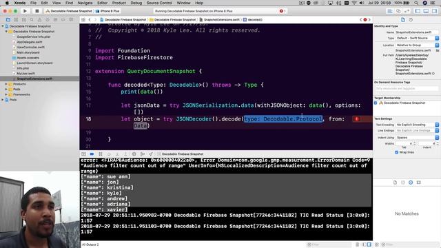 Decodable Firebase Snapshots | Swift 4, Xcode 9 смотреть онлайн