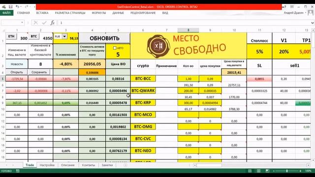 EXCEL ORDERS CONTROL. BETA2 смотреть онлайн