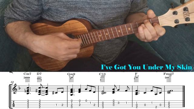 I've Got You Under My Skin - fingerstyle ukulele tutorial смотреть онлайн