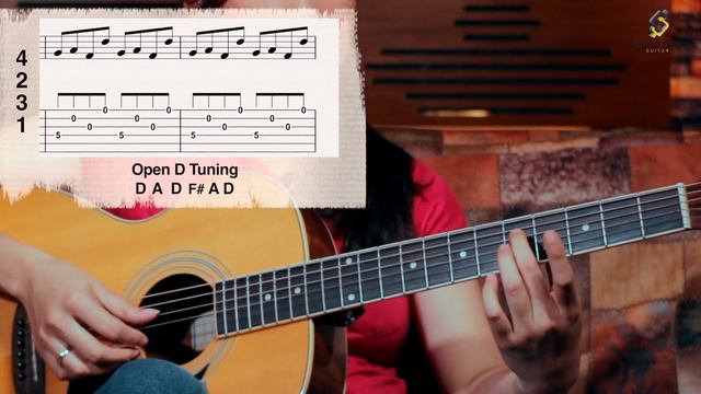 ARPEGGIO EXERCISE IN OPEN D TUNING - SEE N SEE GUITAR смотреть онлайн