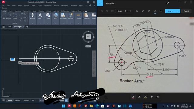Ex 33 || Rocker Arm || autocad 2D || chapter 1 смотреть онлайн