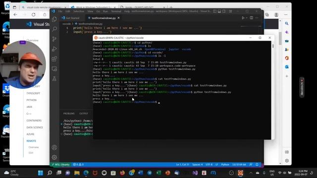 vscode remote development with WSL and Python смотреть онлайн