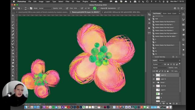 EASILY create a tropical & dimensional flower illustration with 3 Brushes: Photoshop Tutorial смотреть онлайн