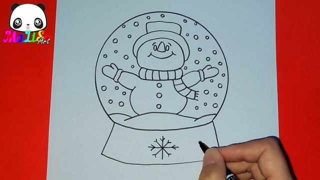 Как нарисовать СНЕЖНЫЙ ШАР и СНЕГОВИКА просто Новогодние рисунки | Як намалювати новорічний малюнок смотреть онлайн