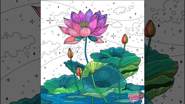 Slow life; lotus; flower of the summer; coloring смотреть онлайн