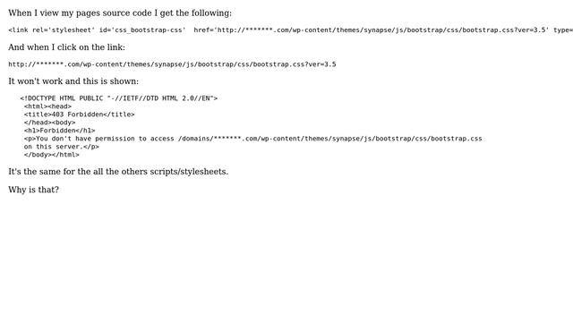Wordpress: Problems accessing stylesheets/scripts loaded in WP header смотреть онлайн
