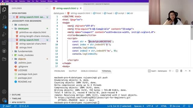 36. JavaScript Data Types - Strings: Search for strings - indexOf, includes, startsWith, endsWith смотреть онлайн