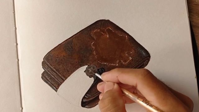 Realistic wallet painting/// acrylic on paper// смотреть онлайн