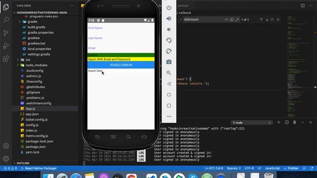 Firebase authentication using anonymous in React Native Urdu | React Native anonymous auth in Hindi смотреть онлайн