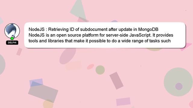 NodeJS : Retrieving ID of subdocument after update in MongoDB смотреть онлайн
