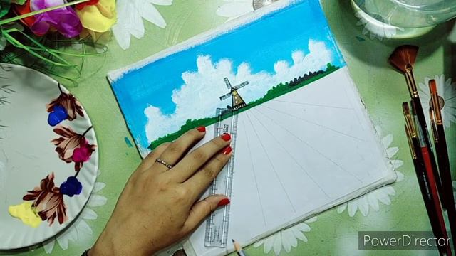 Lavender field / Acrylic painting tutorial / sponge technique смотреть онлайн