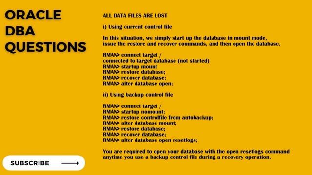 Oracle RMAN SCENARIO: How to restore lost datafile смотреть онлайн