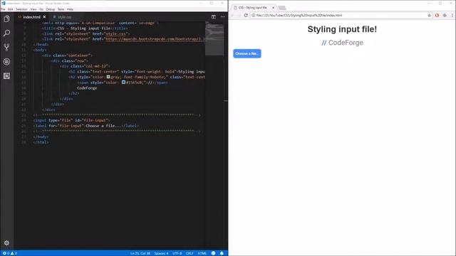 CSS: Styling File input - JavaScript and CSS - Custom Input Type File - Upload File Button Style смотреть онлайн
