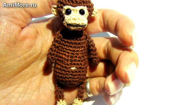 Амигуруми: схема Карманной Обезьянки. Игрушки вязанные крючком. Free crochet patterns. смотреть онлайн
