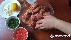 Вкуснейший шашлык из куриных окорочков.