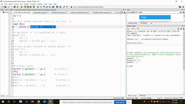 Variable scopes - Python смотреть онлайн