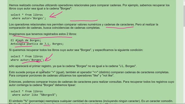 MySQL Ejercicio: 206 Introducción a la Búsqueda con Patrones LIKE y NOT LIKE en Sentencias SQL смотреть онлайн