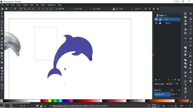 Inkscape | Inkscape Dolphin Logo Design | Inkscape Tutorial 2021 | inkscape vector смотреть онлайн