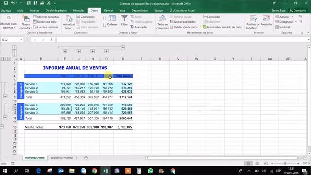 2 formas de AGRUPAR FILAS y COLUMNAS en EXCEL смотреть онлайн