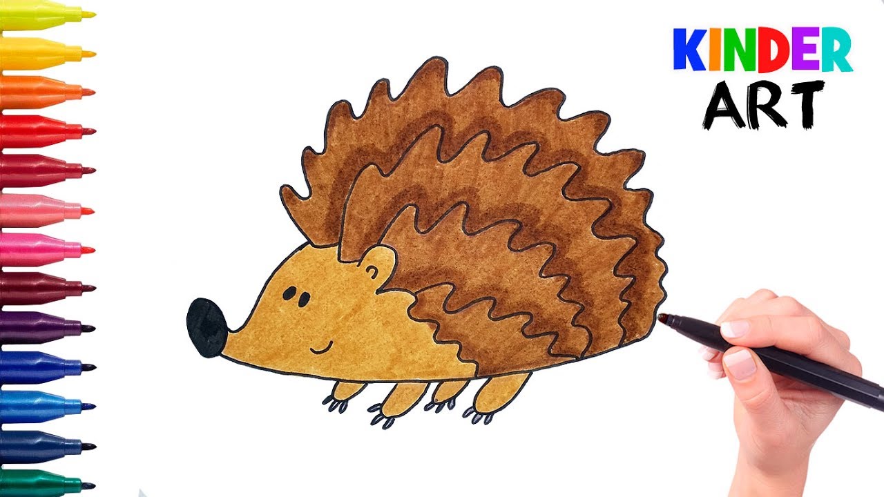 Как легко нарисовать ёжика поэтапно смотреть онлайн