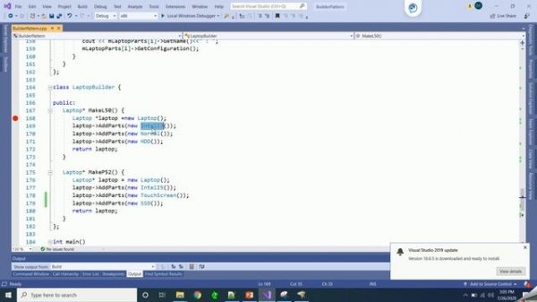 Builder Design Pattern (C++ Implementation)