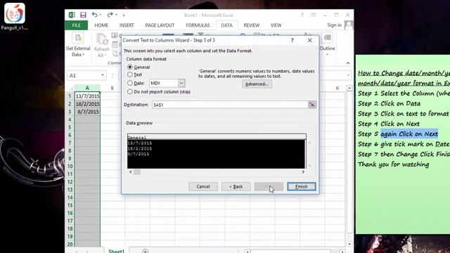 How to change date/month/year format into month/date/year in excel смотреть онлайн