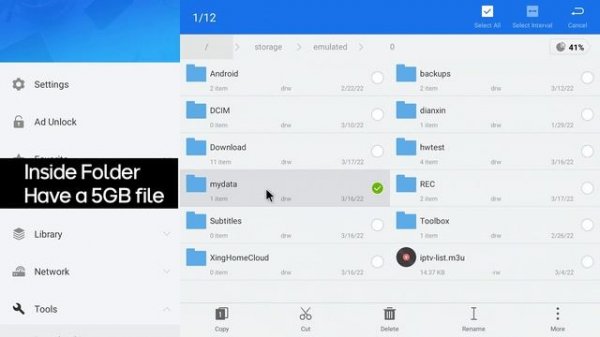 Save file 4GB or bigger Android TV to microSD or Flash Drive exFAT