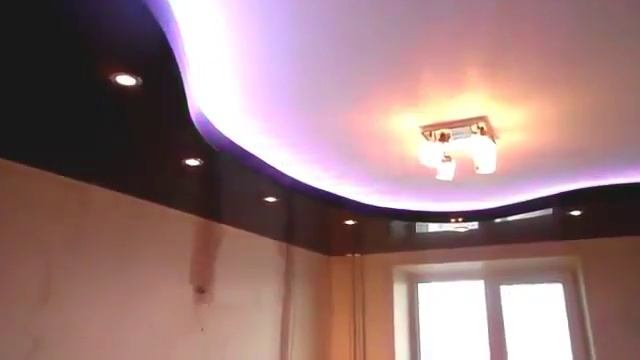 2х уровневый натяжной потолок с подсветкой смотреть онлайн