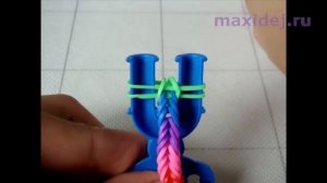 Браслет из резинок МНОГОЦВЕТНАЯ ЗВЕЗДА на рогатке. Как плести браслет из резинок без станка.