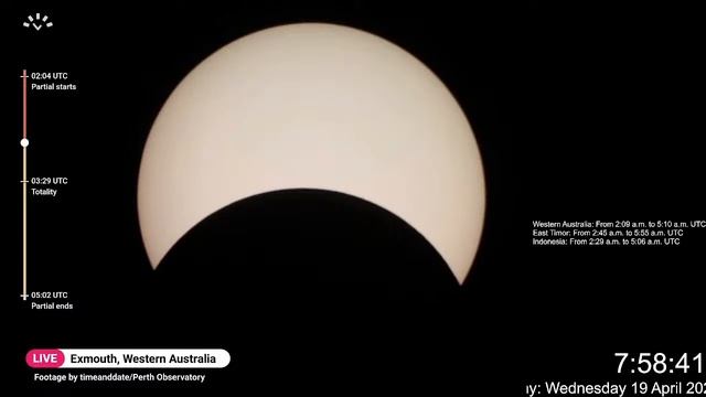 Live: Hybrid Solar Eclipse Starting! - April 20, 2023 смотреть онлайн