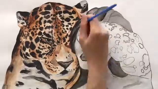 Рисуем девушку с леопардом для дальнейшего использование изображения в нашей одежде MALBRETTE.COM смотреть онлайн