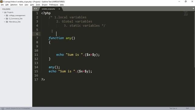13 variable scope in php смотреть онлайн