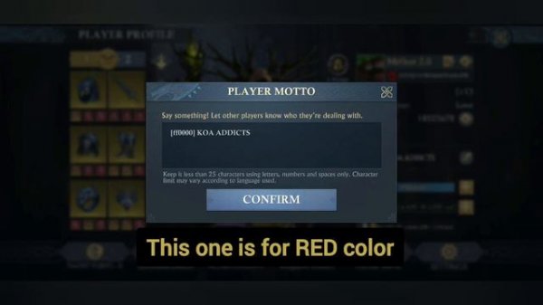 COLOR CODES || Make Your Game Motto Colorful With These Codes || KING OF AVALON.