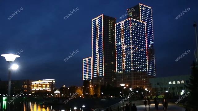 Архитектурная подсветка, ЖК "Гранд Алатау", г. Астана смотреть онлайн