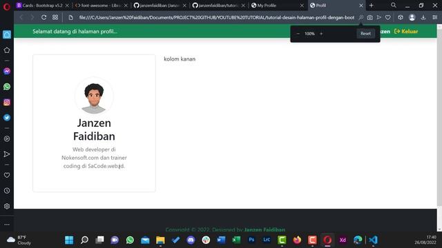 Desain Halaman Profil Dengan Bootstrap 5.x смотреть онлайн