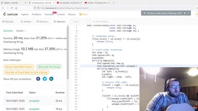 Interleaving String, Medium, C++, LeetCode (Revisited!) смотреть онлайн