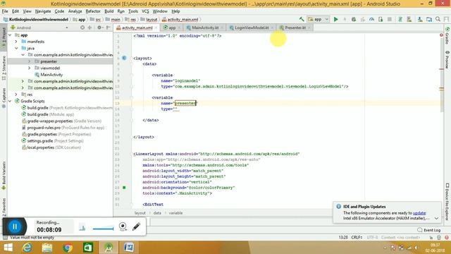 MVVM Kotlin LoginViewModel using ViewModel and LiveData class Example First Session смотреть онлайн
